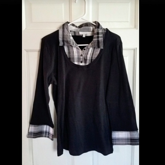 Fashion Bug Collared Top with layered effect - Picture 1 of 3